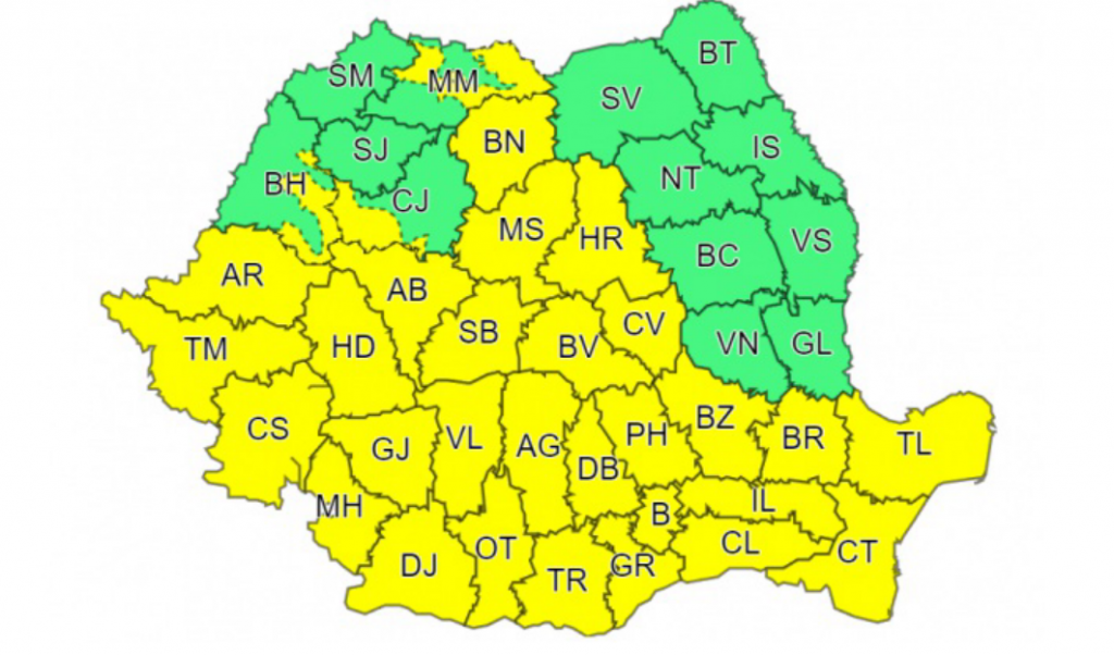 Cod galben de furtuni și vijelii în cea mai mare parte din țară. Cum va fi vremea în Capitală