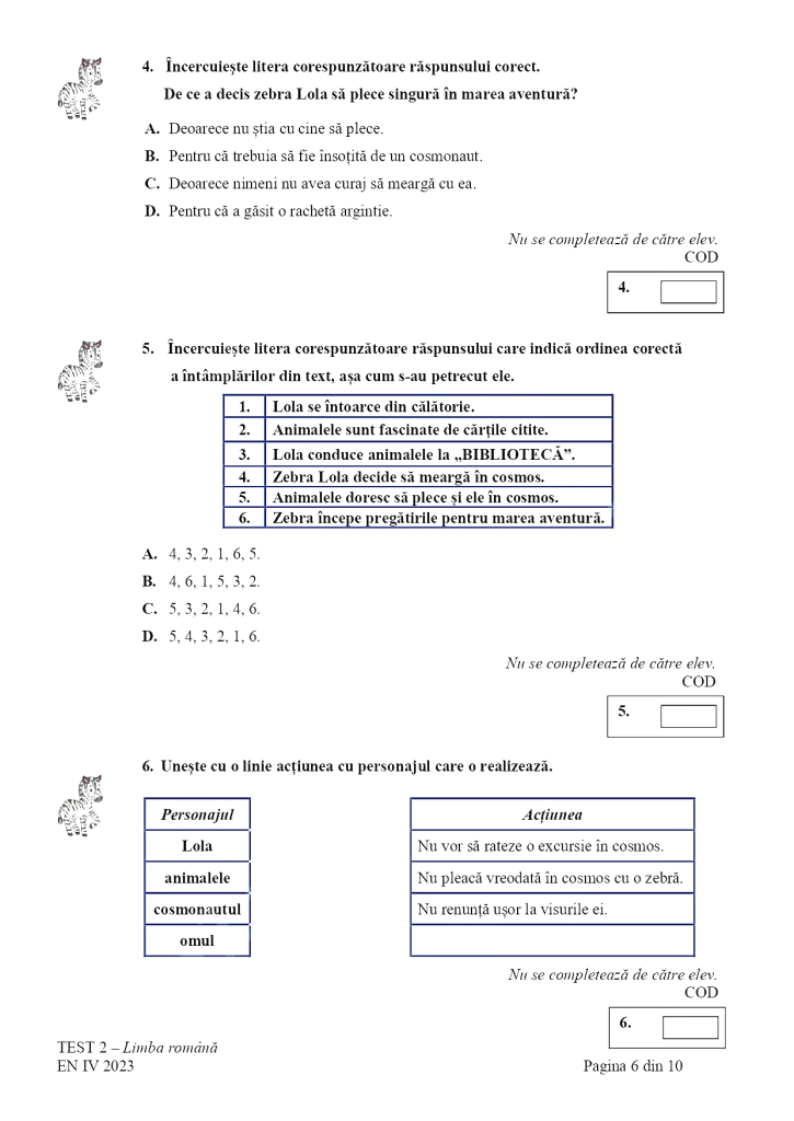 Subiectele la Limba română de la Evaluarea Națională 2023 pentru clasa a IV-a. Ce au avut de făcut elevii