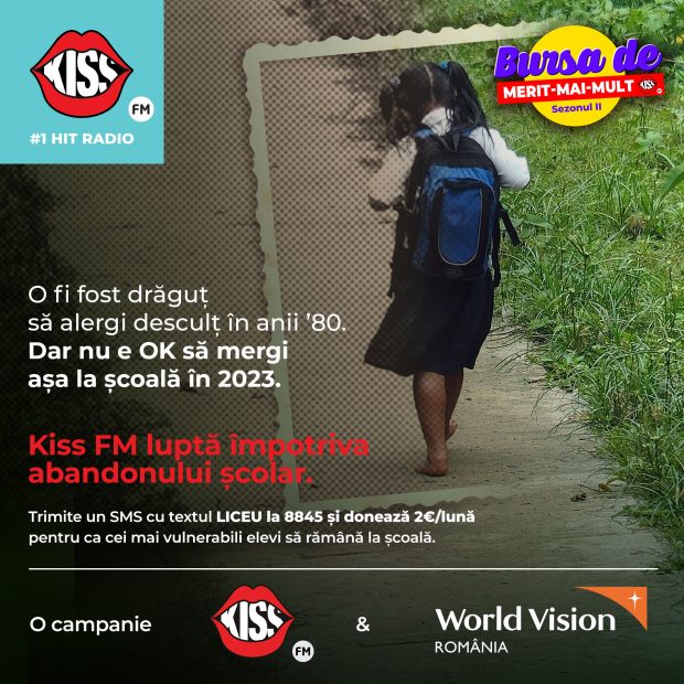 Kiss FM luptă împotriva abandonului școlar și lansează a doua ediție a campaniei Bursa de Merit Mai Mult