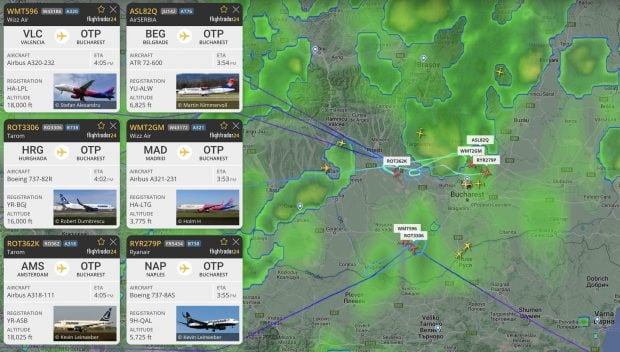 Mai multe zboruri către Otopeni, nevoite să aștepte în aer să treacă furtuna. Unul a fost redirecționat spre Craiova