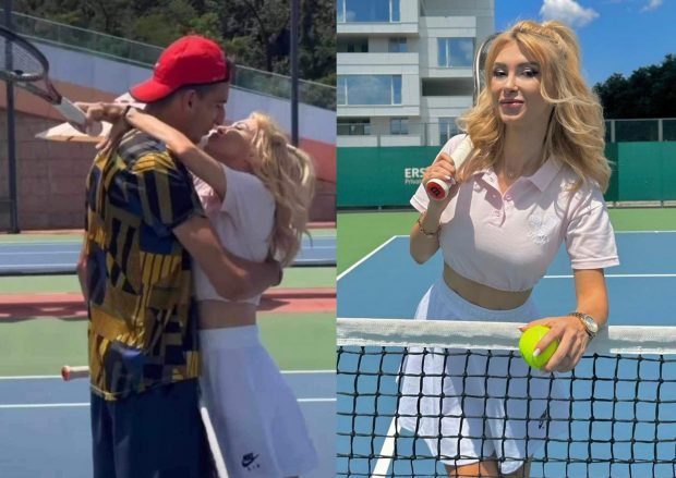 Andreea Bălan ia lecții de tenis de la iubitul ei. Artista radiază de fericire alături de Victor Vlad Cornea