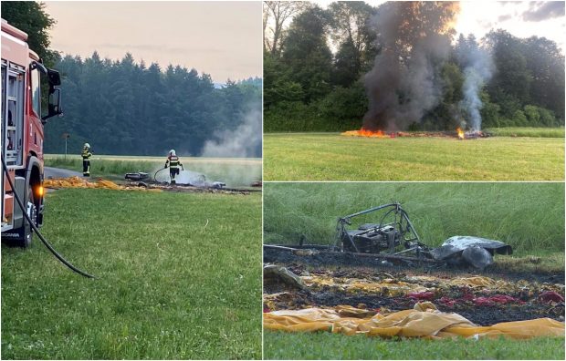 Un balon cu aer cald a luat foc și a căzut imediat după decolare, lângă o șosea din Elveția. Șapte victime, 4 femei și 3 bărbați