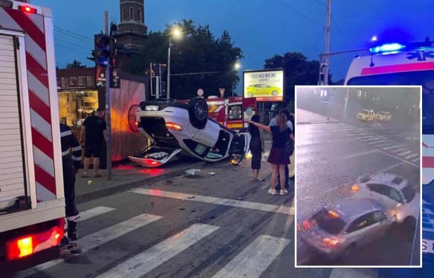 Un Audi a răsturant un Mercedes, în Iași. Sunt 6 victime, iar impactul a fost filmat
