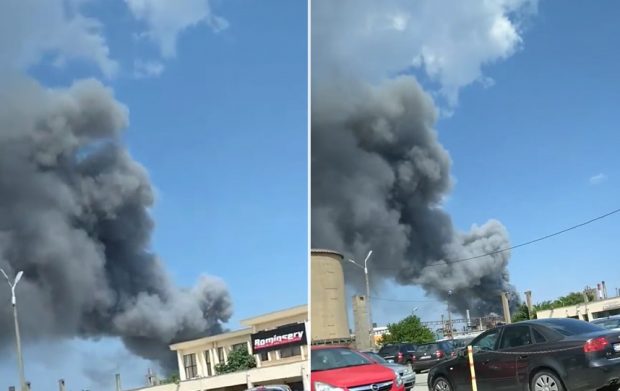 Incendiu la combinatul Petromidia din Năvodari. Martorii vorbesc despre o explozie. A fost activat Planul Roșu