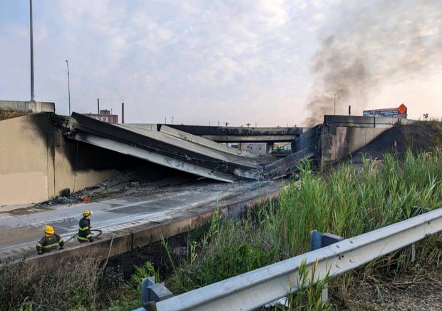 O porţiune a autostrăzii I-95 din Philadelphia s-a prăbuşit, după ce o cisternă cu petrol a luat foc