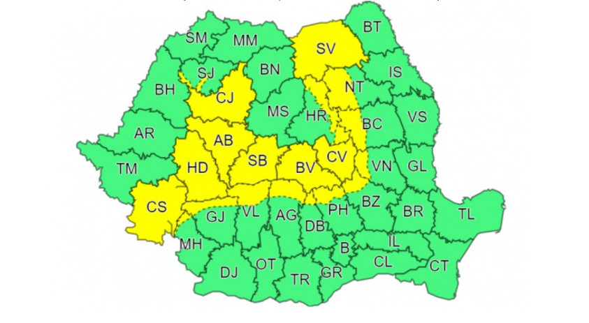 Ploi torențiale și vijelii în zona montană, anunță meteorologii. În sudul țării va fi caniculă