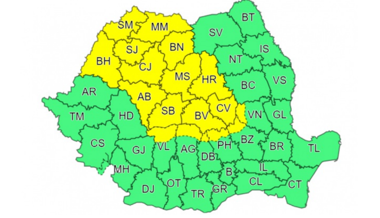România, împărțită între caniculă și ploi torențiale. Zonele în care sunt așteptate furtuni