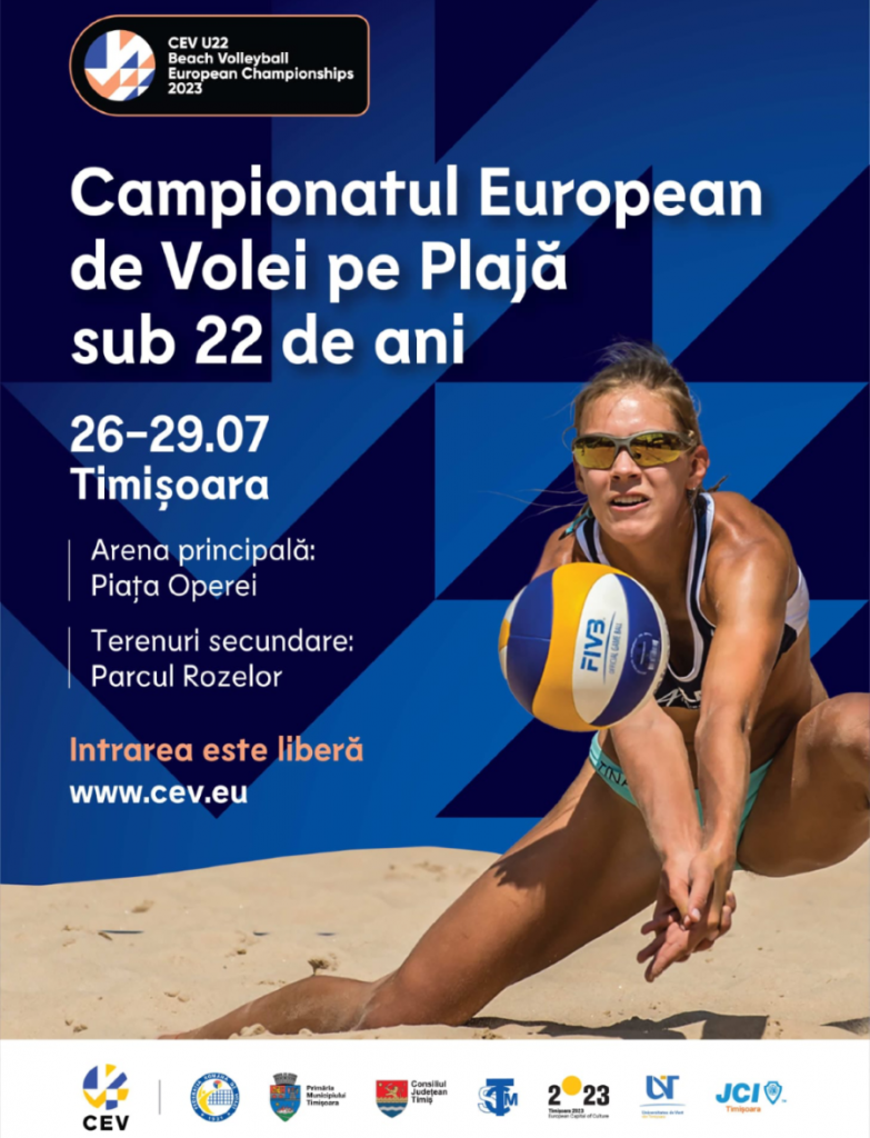 Săptâmâna viitoare debutează la Timișoara Campionatul European de Volei pe plajă U22