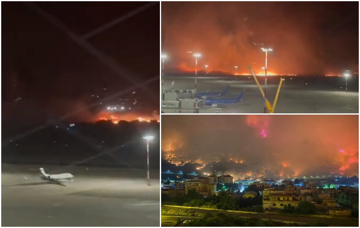 Anche la Sicilia sta bruciando!  Drammatici filmati dell’aeroporto di Palermo circondato dalle fiamme