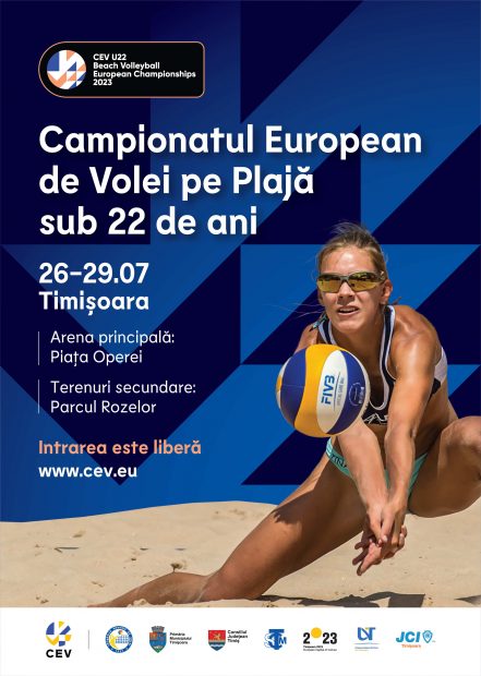 Timișoara va găzdui, luna aceasta, Campionatul European de Volei pe plajă U22 masculin și feminin