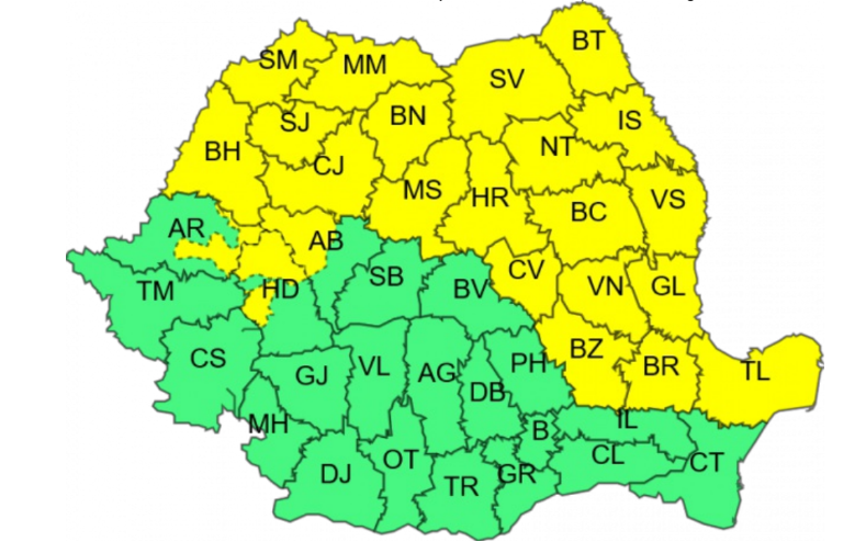 Noi alerte de caniculă în aproape toată România. Zonele vizate de vijelii