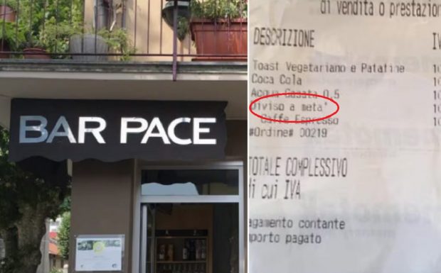 Proprietara unei cafenele din Italia i-a luat unei turiste 2 euro, ca să-i taie sendvișul în două: „Munca se plătește!”