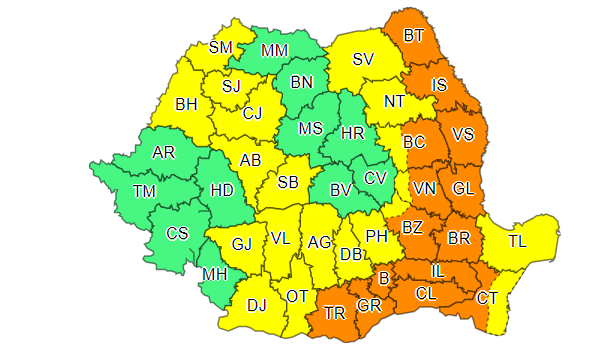 După caniculă, vin vijeliile! Zonele aflate de azi sub avertizare cod portocaliu și galben de furtuni