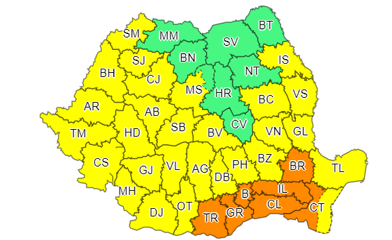 Cod portocaliu de caniculă în București și 7 județe din țară. Până când e valabilă alerta meteo