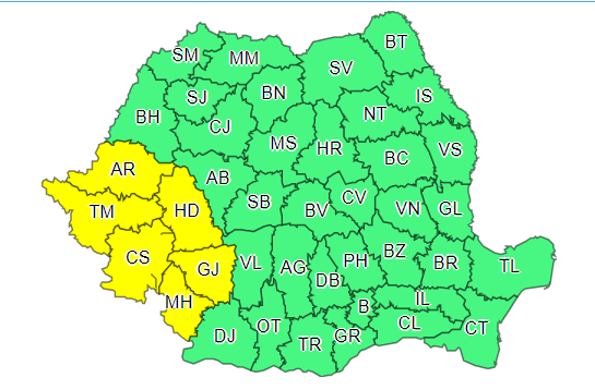 După caniculă, vin vijeliile! Zonele aflate de azi sub avertizare cod portocaliu și galben de furtuni
