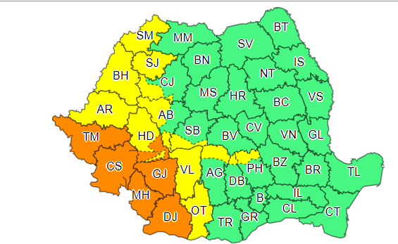 După caniculă, vin vijeliile! Zonele aflate de azi sub avertizare cod portocaliu și galben de furtuni