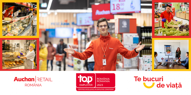 Auchan România primește certificarea Top Employer 2023