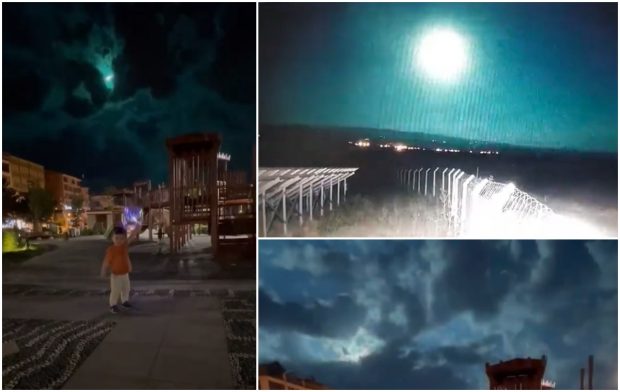 Imagini unice filmate în Turcia, cu un meteorit care luminează cerul în verde, în timp ce cade cu viteză spre pământ