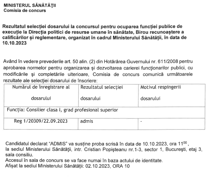 Direcția Generală Anticorupție a descins la Ministerul Sănătății în timpul unui concurs