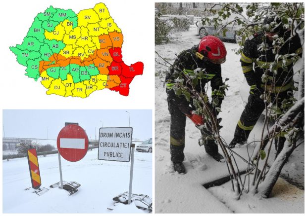 Cod roşu de viscol în judeţele Brăila, Buzău, Constanţa şi Tulcea. Zeci de drumuri închise și peste 400 de localități fără curent
