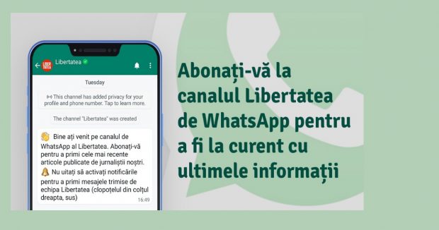 Libertatea și-a lansat canalul de WhatsApp. Abonați-vă pentru a primi pe telefon cele mai importante articole