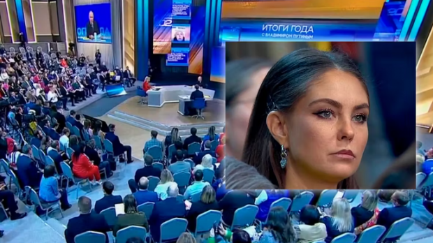 Alina Kabaeva, supranumită „amanta lui Putin”, surprinsă în public, la „Linia Directă” a președintelui cu populația rusă