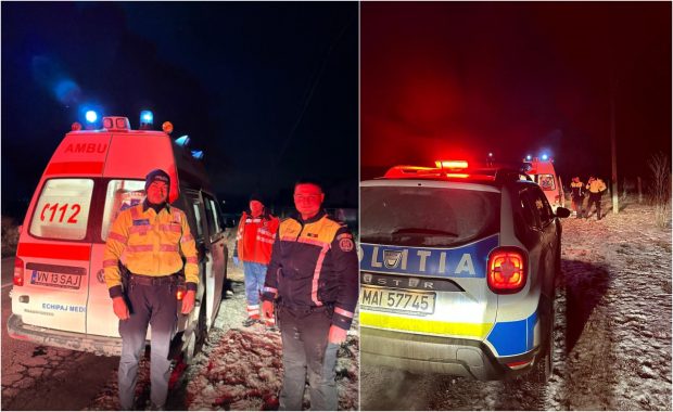 Un bărbat care și-a înfipt un cuțit în zona inimii, salvat de doi polițiști care l-au urcat în mașină și au scurtat drumul până la ambulanță, în Vrancea