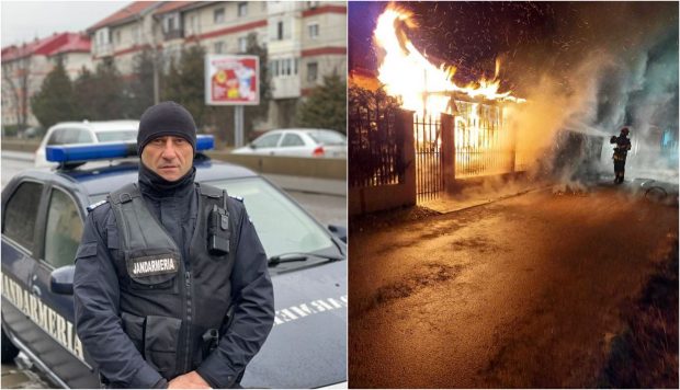 Un jandarm care pleca spre serviciu și-a salvat vecinul, un veteran de 91 de ani, din incendiu. „Îl ştiu de când eram copil”