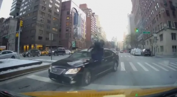 O șoferiță care intrase pe contrasens a lovit intenționat polițistul care o oprise, la New York | VIDEO