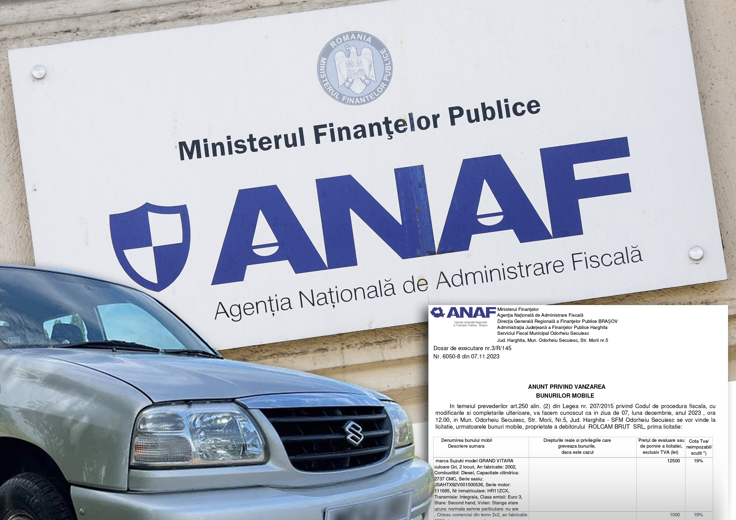 Fiscul vinde o mașină inexistentă, circulată 6 luni, apoi sechestrată. Fiscul vinde o mașină inexistentă, circulată 6 luni, apoi sechestrată.