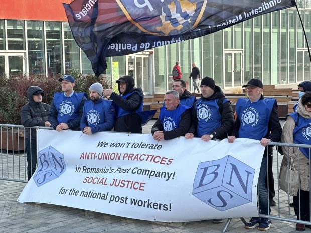 Protest al Blocului Naţional Sindical în faţa Romexpo, unde are loc Congresul PPE. Ce nemulțumiri au sindicaliştii