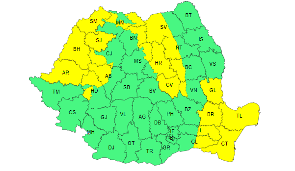 Alertă meteo: Vânt puternic și ploi în mare parte din țară. La București, vremea se încălzește | HARTĂ