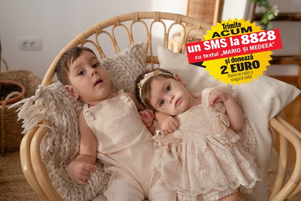 Frații Mario și Medeea au nevoie de 1.200.000 de euro pentru un tratament genetic. Bolnavi de paraplegie spastică ereditară, copiii pot beneficia de procedura salvatoare în Australia