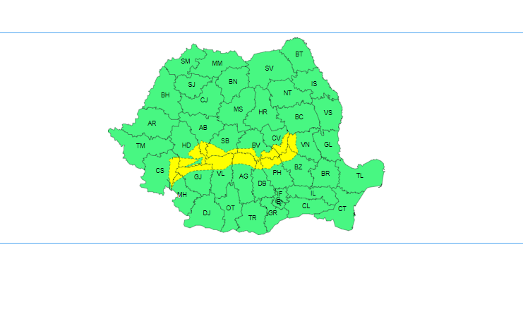 Alertă meteo de ploi în toată țara și vânt puternic, până luni după-amiază. La munte este cod galben de ninsori. Cum va fi vremea în Bucureşti