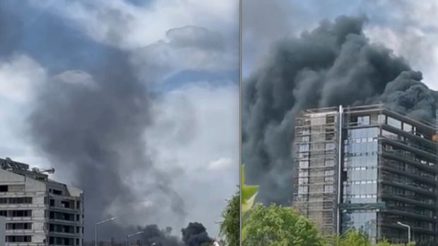 Nor uriaș de fum în nordul Capitalei, unde a luat foc izolaţia unei clădiri înalte aflate în construcţie. Mesaj Ro-ALERT