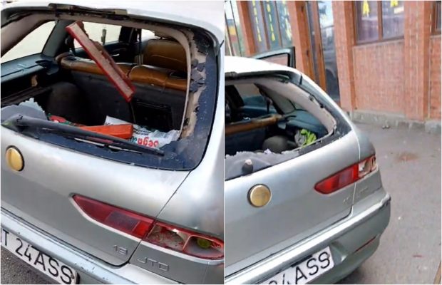 Un şofer din Neamţ şi-a distrus maşina live pe Facebook, de faţă cu poliţiştii, după ce i-a fost reţinut certificatul de înmatriculare. VIDEO