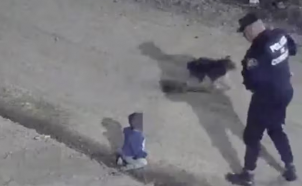 Un bebeluș a fost găsit de polițiștii argentinieni în mijlocul drumului, la ora 3 dimineața, după ce se furișase din casă | VIDEO