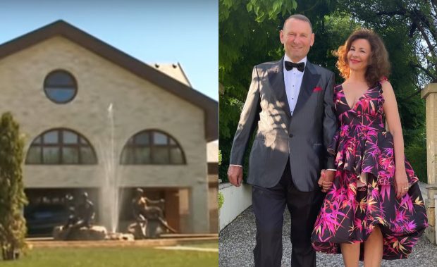 Fotografii cu casa în care locuiesc Adina Alberts și Viorel Cataramă. Vila arată ca un muzeu, la fel și grădina, unde au o fântână arteziană cu statui