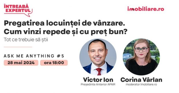 Cum vinzi repede și cu preț bun? Participă la webinarul “Întreabă expertul” și află cum îți pregătești locuința de vânzare