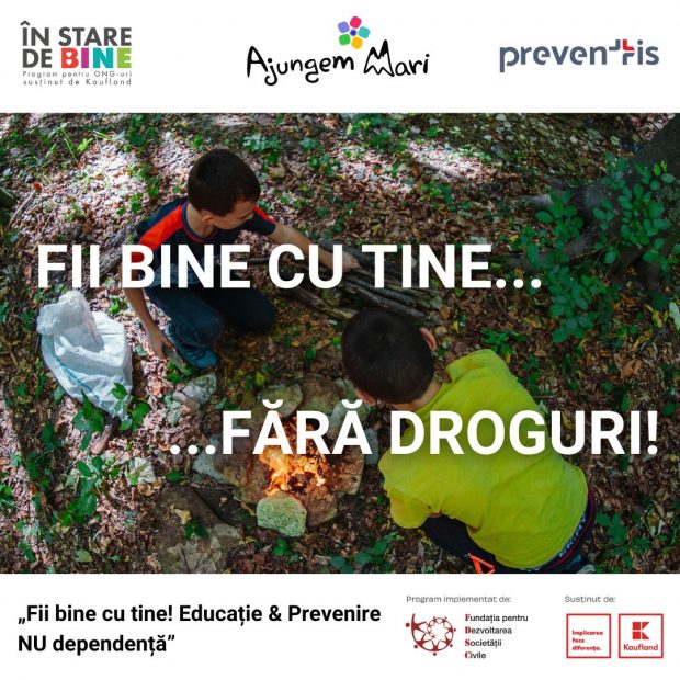 250 de tineri vulnerabili au fost sprijiniți să nu cadă în capcana consumului de droguri. Voluntarii Ajungem MARI, instruiți să ofere ajutor tinerilor