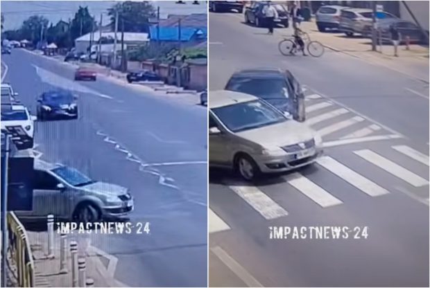 Mașina unui polițist, lovită intenţionat de un șofer căruia îi reținuse talonul, în Teleorman. Atacul, surprins de o cameră