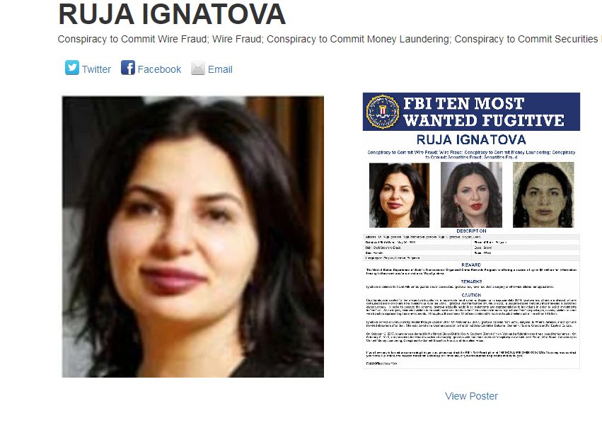 Cea mai căutată femeie din lume. FBI a crescut la 5 milioane de dolari recompensa pentru „Regina Cripto”, Ruja Ignatova