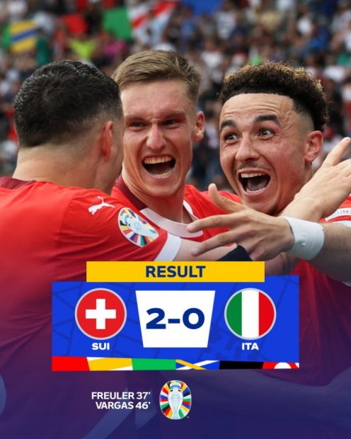 Italia, campioana europeană en-titre, eliminată de Elveția în „optimi” la Euro 2024