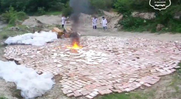 Poliția a ars o captură de 2,7 de tone de cocaină, în valoare de 70 de milioane de dolari, în El Salvador | VIDEO