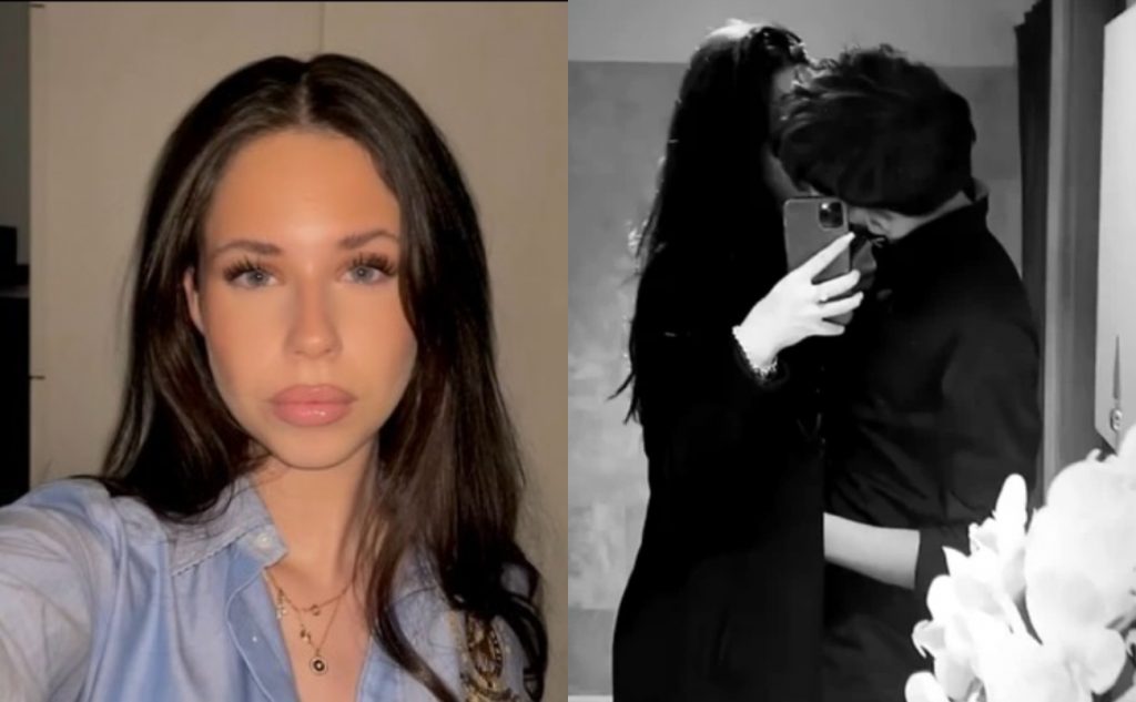 Cum s-a pozat fata Andreei Marin și a lui Ștefan Bănică jr. în camera ei. Violeta poartă un maiou negru și e machiată discret 13 violeta banica si iubitul 1