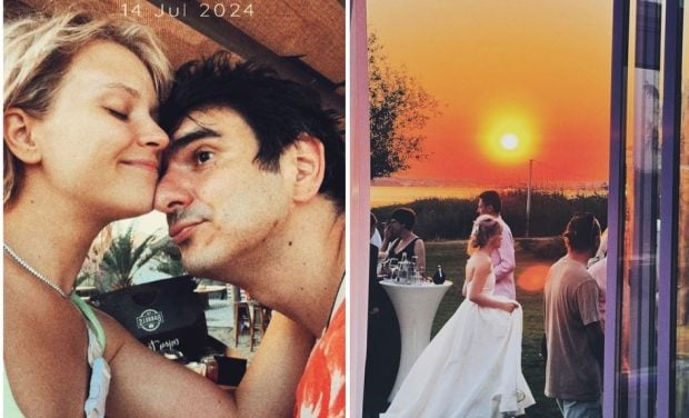 Actorul Alex Bogdan și Cătălina s-au căsătorit religios la malul mării. Mirele s-a deghizat în Elvis Presley și a interpretat melodii celebre
