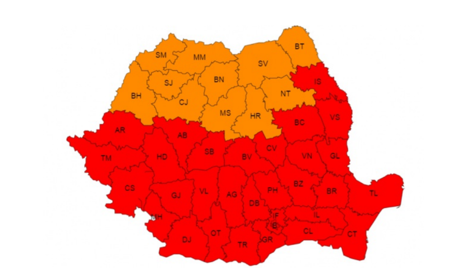 România continuă să se topească, însă furtunile și grindina vor afecta jumătate de țară. Noi avertizări de vreme rea | HARTĂ