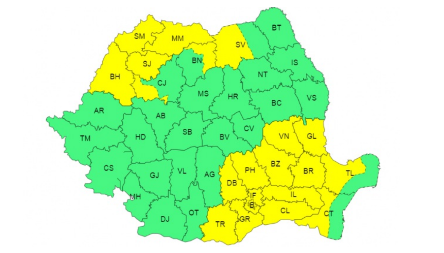România continuă să se topească, însă furtunile și grindina vor afecta jumătate de țară. Noi avertizări de vreme rea | HARTĂ