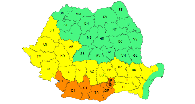 Valul de caniculă persistă sâmbătă şi duminică. Bucureştiul rămâne sub cod portocaliu. Vezi harta zonelor afectate