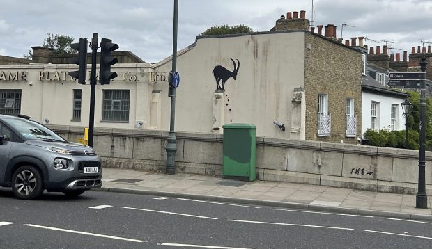 Banksy a pictat o capră neagră pe un perete din Londra și fanii lui se întreabă ce înseamnă asta